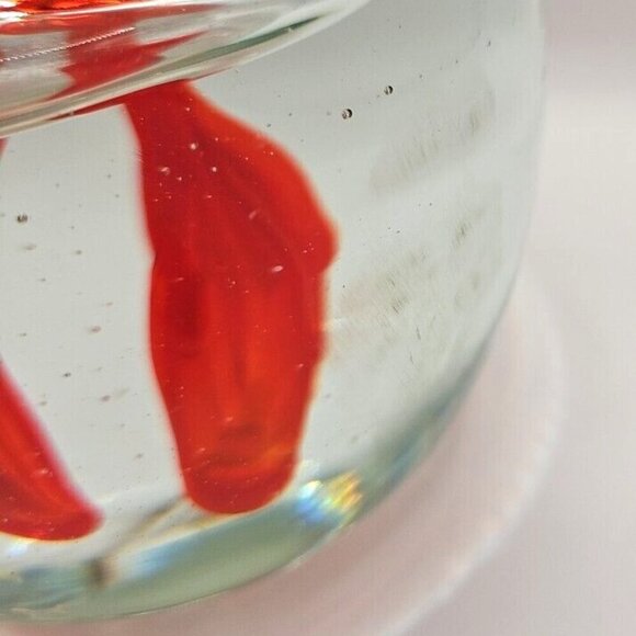 Paperweight Dancing Flamingo Sommerso Art Glass 9"x6" Clear and Red 8 lb - Picture 6 of 16